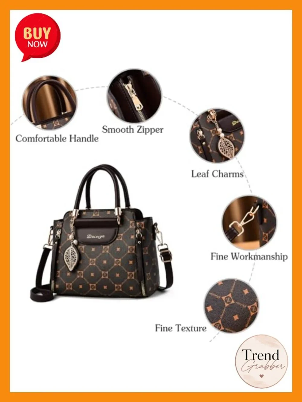 PU Leather Shoulder Bag Crossbody Top-Handle Tote Women's Handbag with Multiple